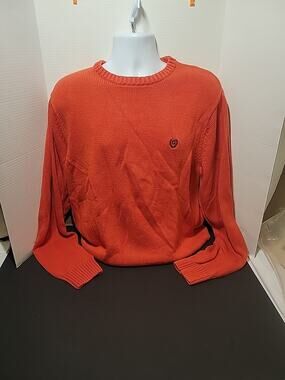 Vintage Chaps Ralph Lauren Mens Pullover Sweater Tight-knit Orange XL NWOT